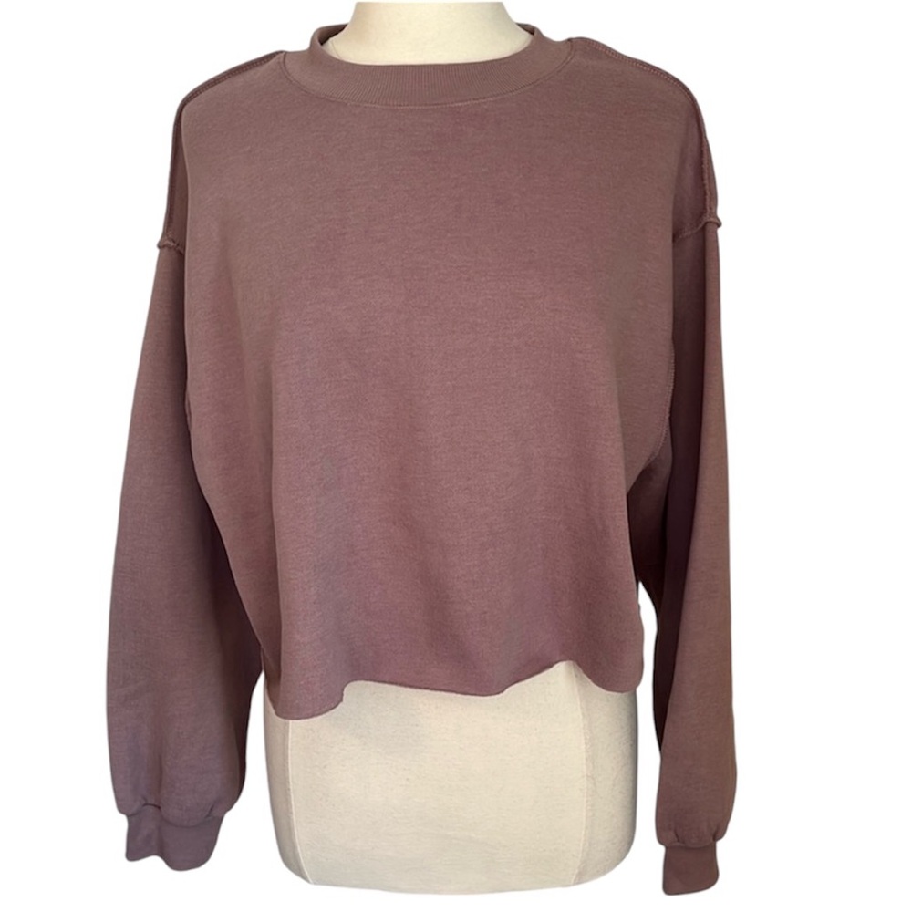 Amazhiyu Lavender cropped silhouette, drop shoulders Sweatshirt Size XXL